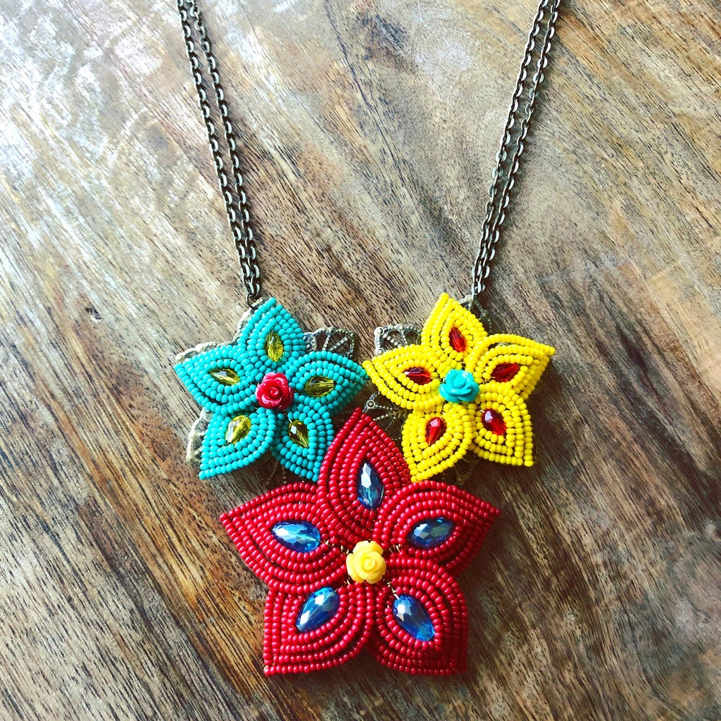 Craft Tutorial on How to make Flower Necklace with Seed Beads | Fashion  Beads and Accessories